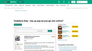 Vodafone Italy - top up pay-as-you-go sim online? - Rome Forum ...