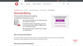 Itemised Billing - Track Your Monthly Expenses | Vodacom