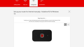 Vodafone R216/Windows 10 - Set up your router for internet manually ...