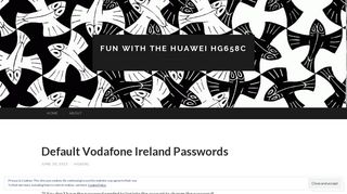 Default Vodafone Ireland Passwords | Fun with the Huawei HG658c