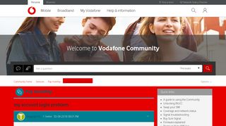 my account login problem - Community home - vodafone forums