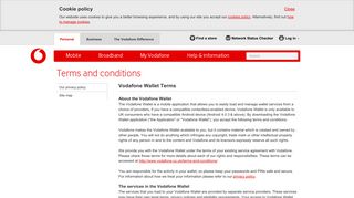 Vodafone Wallet | Terms and conditions | Vodafone