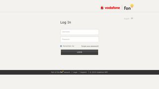 Vodafone WiFi UserZone | Log in