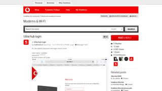 Solved: Ultra hub login - Vodafone New Zealand Community - 217045