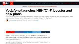 Vodafone launches NBN Wi-Fi booster and new plans | ZDNet