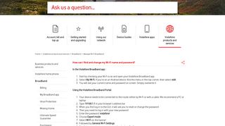 How can I find and change my Wi-Fi name and password? - Vodafone