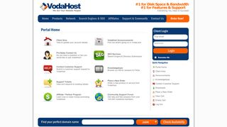 VodaHost - Portal Home