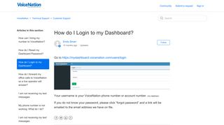 How do I Login to my Dashboard? – VoiceNation