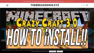 How To Download & Install Crazy Craft 3.0 - TheBreakdown.xyz
