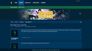 Can't Sign In On Launcher | Voidswrath Forums