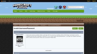 Invalid Username/Password - Discussion - Minecraft: Java Edition ...