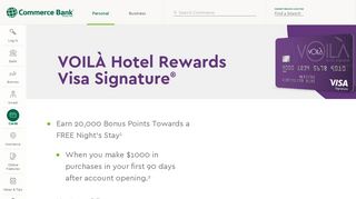 VOILÀ Hotel Rewards Visa Signature® Credit Card | Commerce Bank