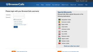 Log in to your voip account here - BrowserCalls