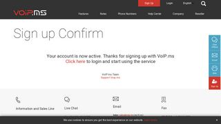 Sign up Confirm | VoIP.ms