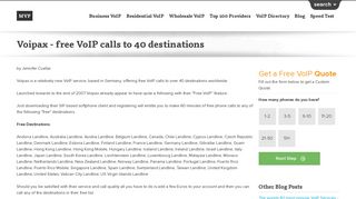 Voipax - free VoIP calls to 40 destinations | MyVoipProvider.com
