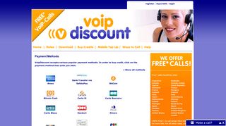 Payment methods - VoipDiscount | Free Calls and SMS