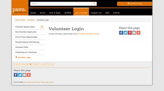Volunteer Login » PAWS