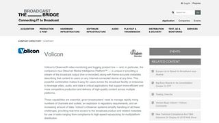 Volicon - Company Directory - The Broadcast Bridge - Connecting IT ...