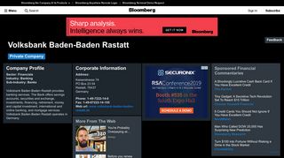 Volksbank Baden-Baden Rastatt: Company Profile - Bloomberg