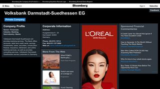Volksbank Darmstadt-Suedhessen eG: Company Profile - Bloomberg