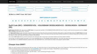 GENODES1VDL - Swift Code (BIC) - VOLKSBANK DEISSLINGEN EG ...