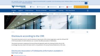 Disclosure according to the CRR | Volksbank Kärnten eG