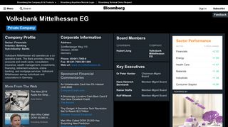 Volksbank Mittelhessen eG: Company Profile - Bloomberg