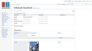 Volksbank Osnabrück - Wikidata