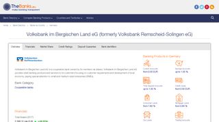 Volksbank im Bergischen Land eG (Germany), formerly Volksbank ...