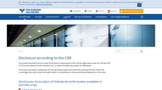 Disclosure according to the CRR | Volksbank Salzburg