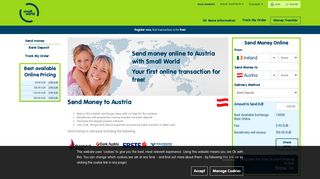 Send money to Austria with Small World - Small World Money Transfer