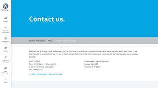 Contact Us | Financial Services | Volkswagen Australia