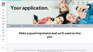 Your application | Volkswagen career - Volkswagen Karriere