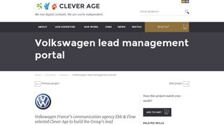 Volkswagen lead management portal - Clever Age
