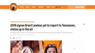 2018 signee Brant Lawless yet to report to Tennessee, status ...