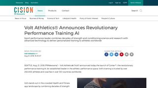Volt Athletics® Announces Revolutionary Performance Training AI