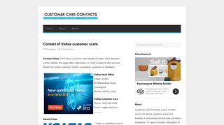 Contact of Voltas customer ccare | Customer Care Contacts