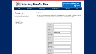 Contact - Voluntary Benefits Plan