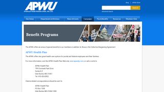 Benefit Programs | APWU