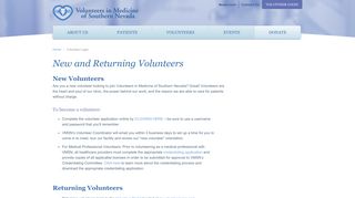 Volunteers in Medicine of Southern Nevada - Volunteer Login
