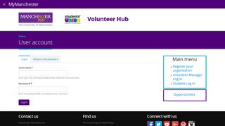 User account | The University of Manchester Volunteer Hub