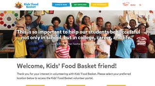 Volunteer Log In - Kids Food Basket