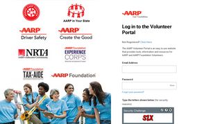 AARP Volunteer Portal log-in