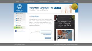 Volunteer Scheduler Pro for Events - Client Login - Rotunda Software