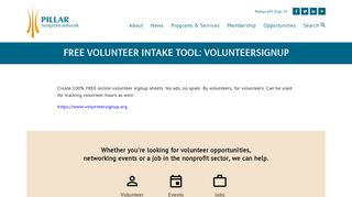 FREE Volunteer Intake Tool: VolunteerSignup - Pillar Nonprofit Network