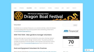 Volunteer | ATB Financial Lethbridge Rotary Dragonboat Festival