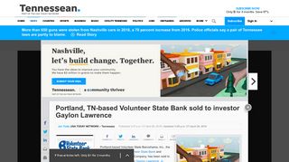 Portland, TN-based Volunteer State Bank sold to Gaylon Lawrence