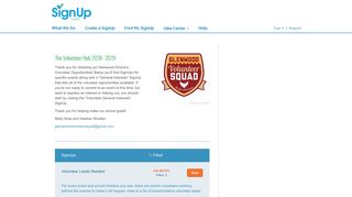 Group Page: The Volunteer Hub 2018- 2019 | SignUp.com