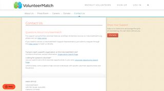 VolunteerMatch - Contact Us