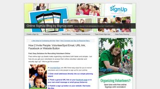 How 2 Invite People: VolunteerSpot Email, URL link, Facebook or ...